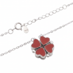 925 Sterling Silver Heart Clover Pendant Necklace 18-inch Chain | Dublin Silver