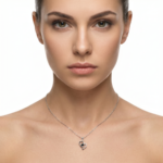 925 Sterling Silver Heart Pendant Necklace with Black Onyx | Dublin Silver