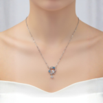 Dublin Silver 925 Sterling Silver Butterfly and Floral Pendant Necklace