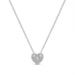 Elegant 925 sterling silver heart pendant necklace on an 18-inch chain