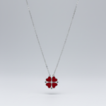 925 Sterling Silver Heart Clover Pendant Necklace 18-inch Chain | Dublin Silver