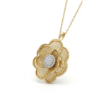 Dublin Silver Gold-Plated Sterling Silver Flower Pendant Necklace