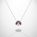 925 Sterling Silver Ladybug Pendant Necklace with Gemstones | Dublin Silver