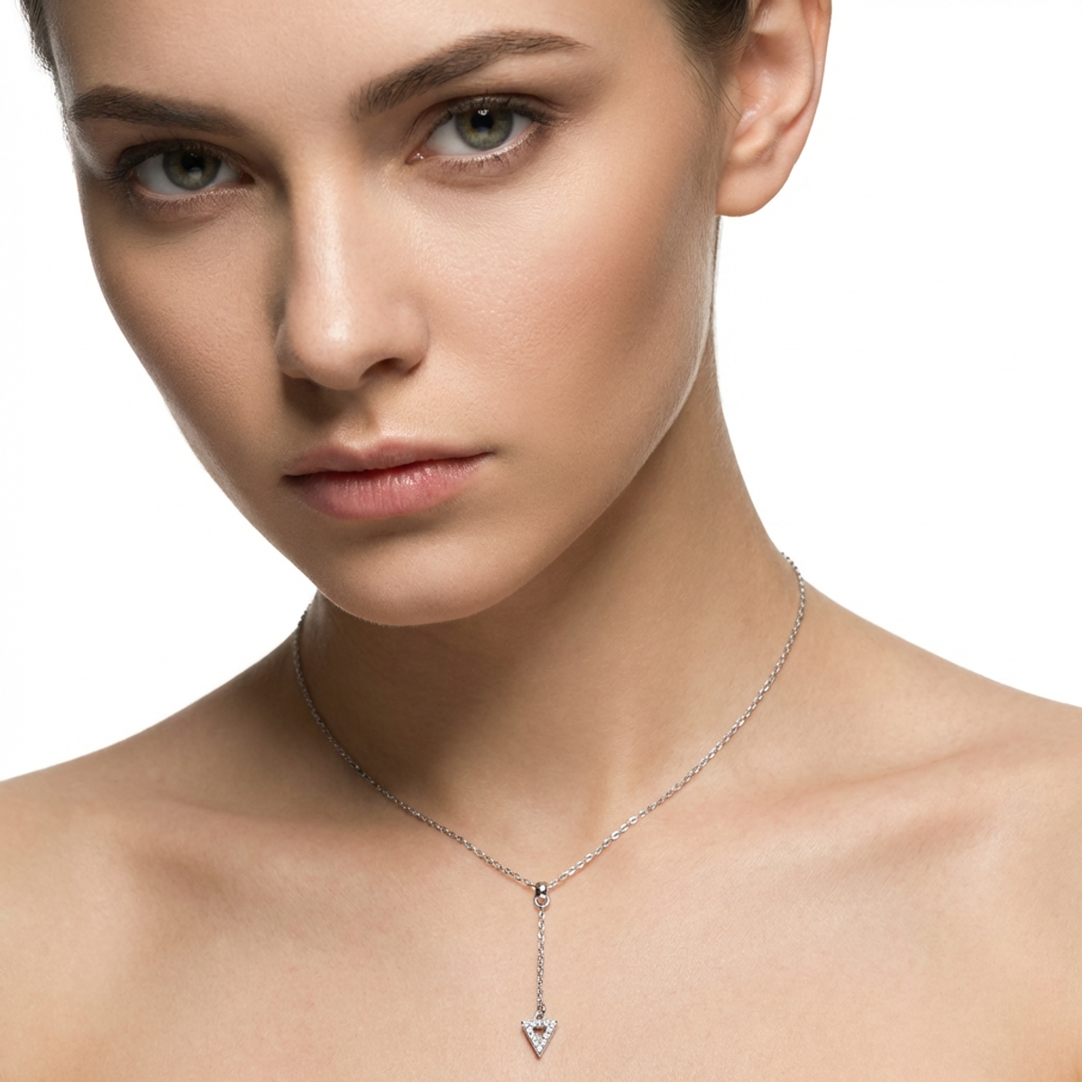 Dublin Silver 925 Sterling Silver Minimalist Triangle Pendant Necklace