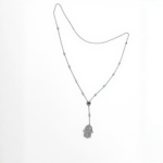 925 Sterling Silver Hamsa Hand Necklace Evil Eye Pendant | Dublin Silver