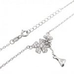 Dublin Silver 925 Sterling Silver Floral Pendant Necklace with Cubic Zirconia