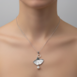 Sterling Silver Ginkgo Leaf Pendant Necklace with Pearl | Dublin Silver