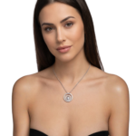 Dublin Silver 925 Sterling Silver Cubic Zirconia Circle Pendant Necklace