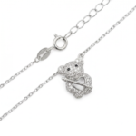 Dublin Silver 925 Sterling Silver Teddy Bear Pendant Necklace