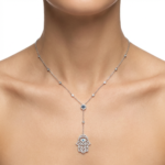 925 Sterling Silver Hamsa Hand Necklace Evil Eye Pendant | Dublin Silver