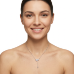 Dublin Silver 925 Sterling Silver Floral Pendant Necklace with Cubic Zirconia