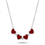 925 Sterling Silver Heart Clover Pendant Necklace 18-inch Chain | Dublin Silver