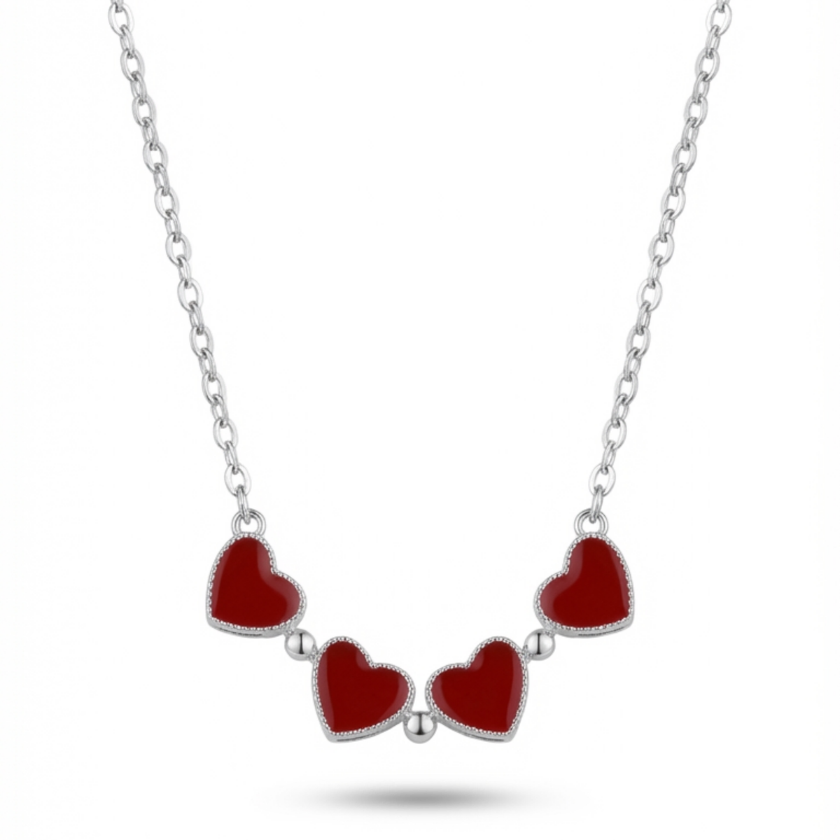 925 Sterling Silver Heart Clover Pendant Necklace 18-inch Chain | Dublin Silver