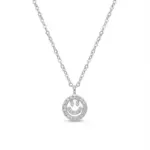 Dublin Silver 925 Sterling Silver Smiley Face Pendant Necklace