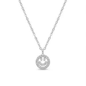 Dublin Silver 925 Sterling Silver Smiley Face Pendant Necklace