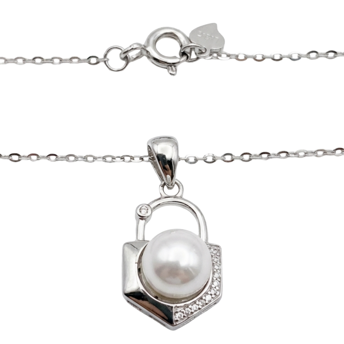 Dublin Silver 925 Sterling Silver Pearl Pendant Necklace