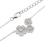 Dublin Silver 925 Sterling Silver Floral Necklace with Cubic Zirconia