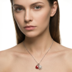 925 Sterling Silver Ladybird and Flower Pendant Necklace | Dublin Silver