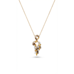 Multicolour Gemstone Drop Pendant 925 Sterling Silver Gold-Plated Necklace | Dublin Silver