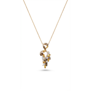 Multicolour Gemstone Drop Pendant 925 Sterling Silver Gold-Plated Necklace | Dublin Silver