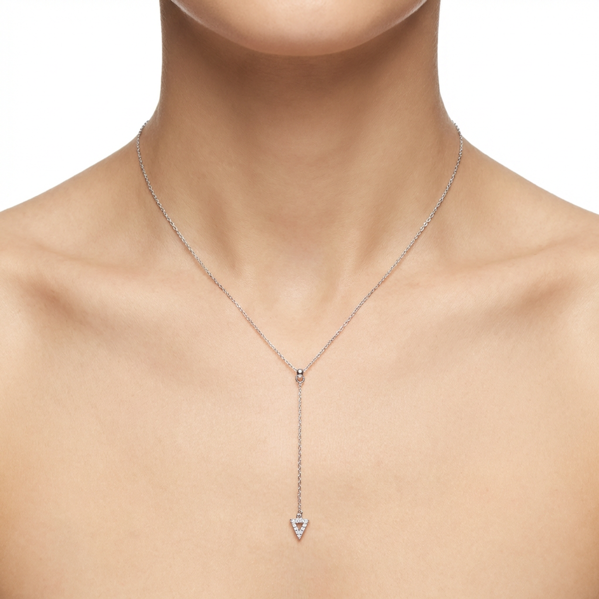 Dublin Silver 925 Sterling Silver Minimalist Triangle Pendant Necklace
