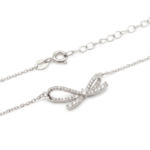 Dublin Silver 925 Sterling Silver Bow Necklace Delicate Chain