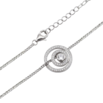 Dublin Silver 925 Sterling Silver Cubic Zirconia Circle Pendant Necklace