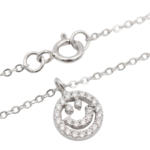 Dublin Silver 925 Sterling Silver Smiley Face Pendant Necklace