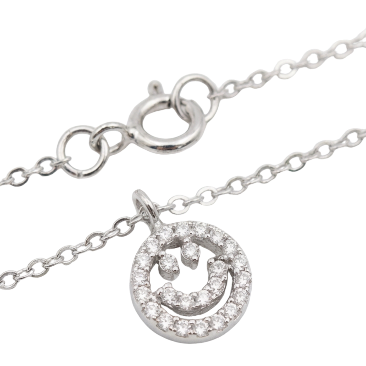 Dublin Silver 925 Sterling Silver Smiley Face Pendant Necklace