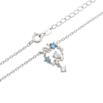 Dublin Silver 925 Sterling Silver Butterfly and Floral Pendant Necklace