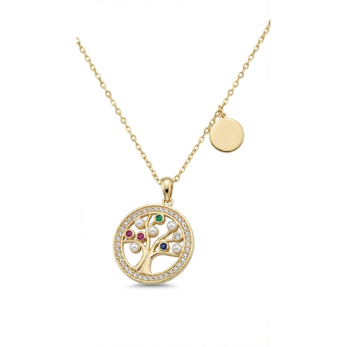 Dublin Silver 925 Sterling Silver Tree of Life Pendant Necklace in Gold