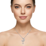 Dublin Silver 925 Sterling Silver Moon and Star Pendant Necklace