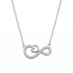 Dublin Silver 925 Sterling Silver Infinity Heart Pendant Necklace 18-inch Chain