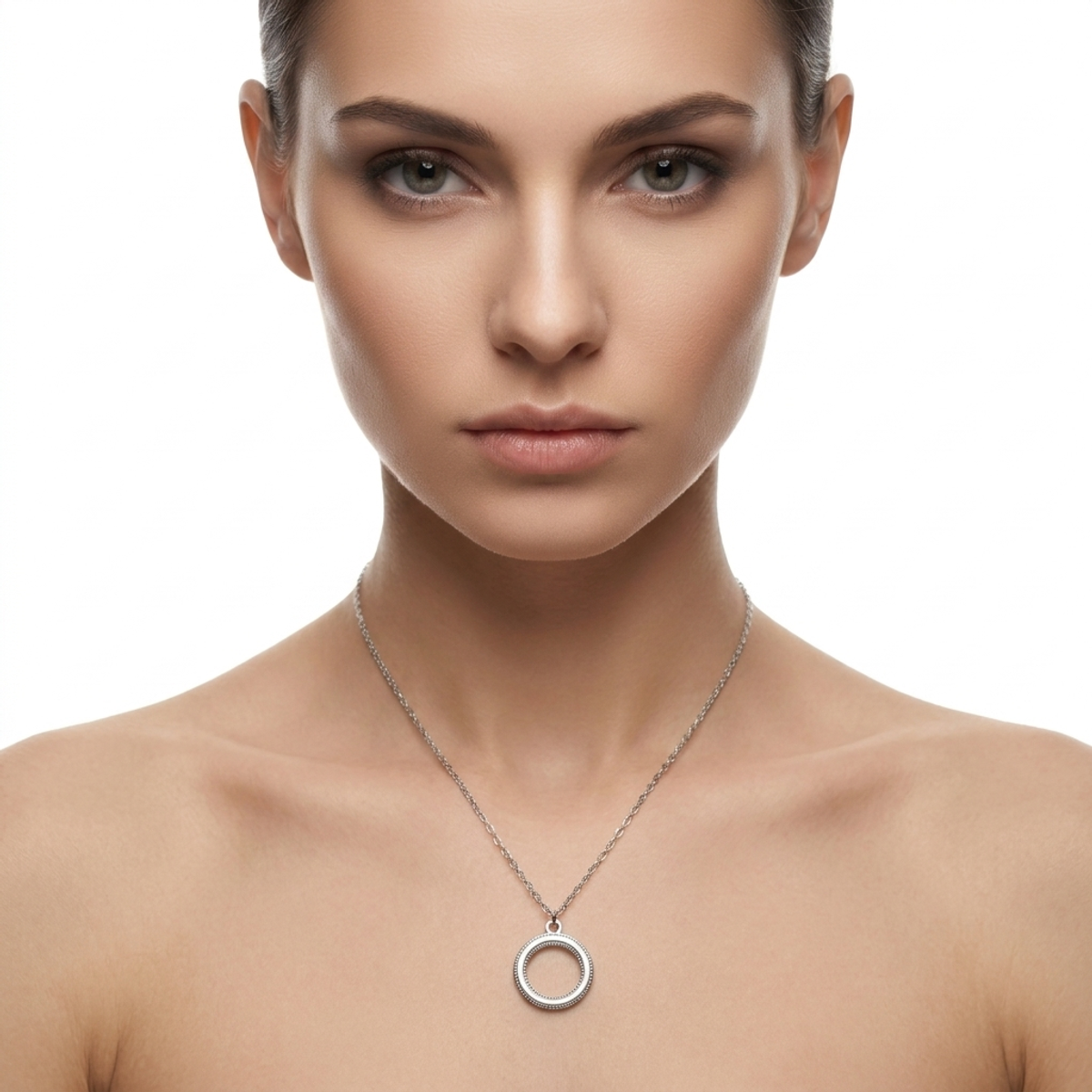 925 Sterling Silver Circle Pendant Necklace | Elegant Dublin Silver
