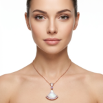 Elegant 925 Sterling Silver Pendant Necklace with Rose Gold Finish