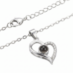 925 Sterling Silver Heart Pendant Necklace with Black Onyx | Dublin Silver