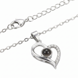 925 Sterling Silver Heart Pendant Necklace with Black Onyx | Dublin Silver
