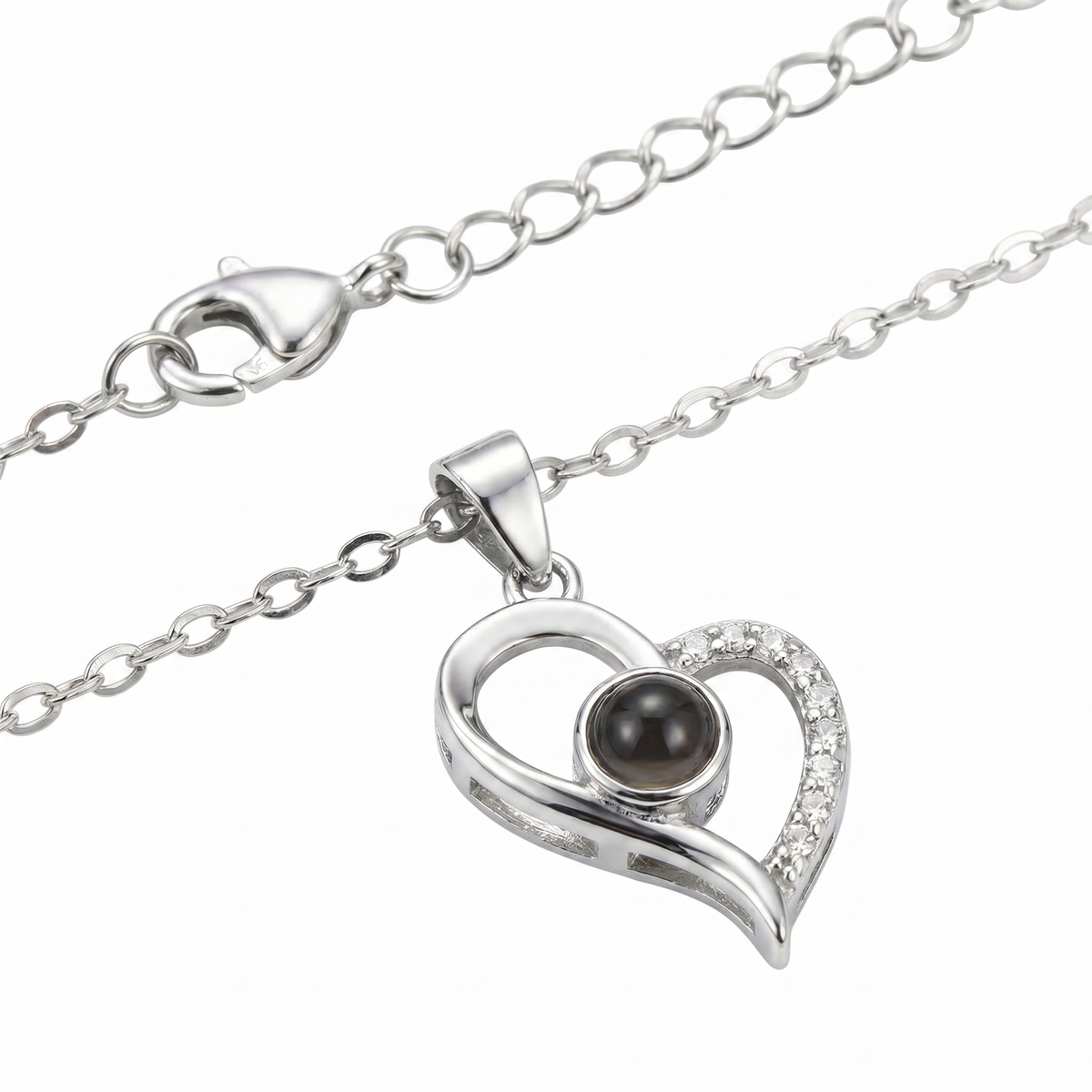 925 Sterling Silver Heart Pendant Necklace with Black Onyx | Dublin Silver