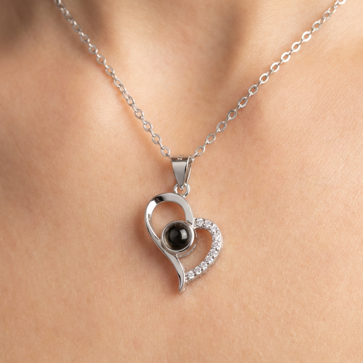 925 Sterling Silver Heart Pendant Necklace with Black Onyx | Dublin Silver