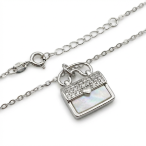 Dublin Silver 925 Sterling Silver Handbag Pendant Necklace