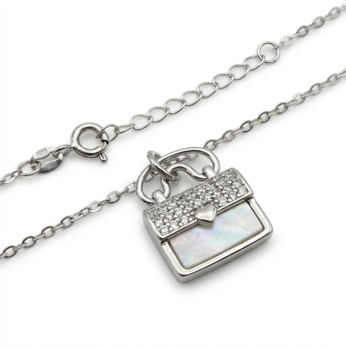 Dublin Silver 925 Sterling Silver Handbag Pendant Necklace