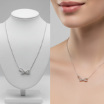 Dublin Silver 925 Sterling Silver Bow Necklace Delicate Chain