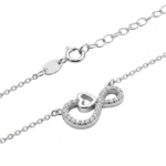 Dublin Silver 925 Sterling Silver Infinity Heart Pendant Necklace 18-inch Chain