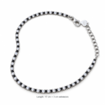 Dublin Silver 925 Sterling Silver Tennis Bracelet with Black & White Cubic Zirconia Clasp