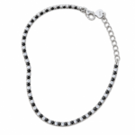 Dublin Silver 925 Sterling Silver Tennis Bracelet with Black & White Cubic Zirconia Clasp
