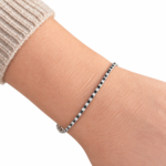 Dublin Silver 925 Sterling Silver Tennis Bracelet with Black & White Cubic Zirconia Clasp