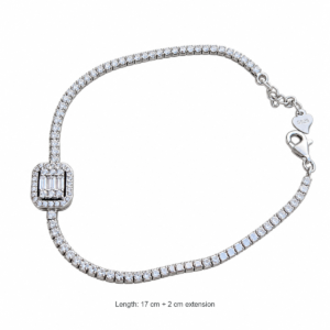 Dublin Silver 925 Sterling Silver Tennis Bracelet with CZ Stones