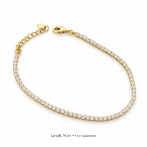 Dublin Silver Gold-Plated Sterling Silver Tennis Bracelet with Cubic Zirconia