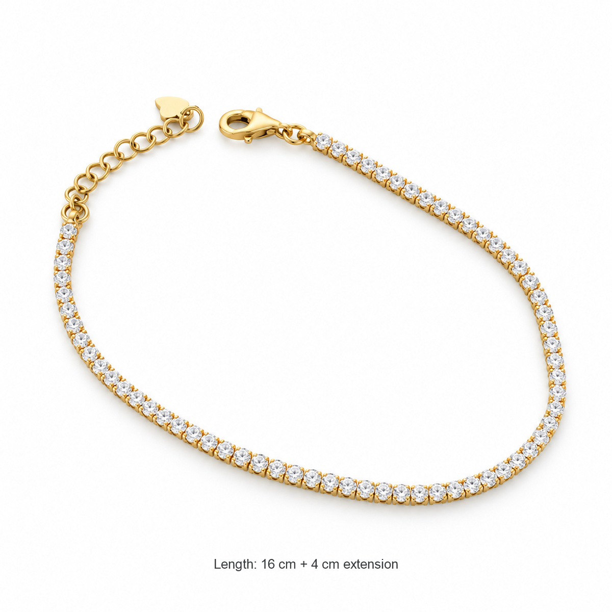 Dublin Silver Gold-Plated Sterling Silver Tennis Bracelet with Cubic Zirconia