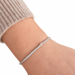 Dublin Silver 925 Sterling Silver CZ Tennis Bracelet with Orange Gemstone